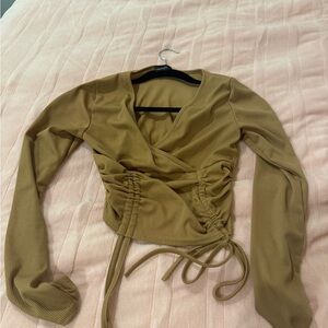 PrettyLittleThing Tan Wrap Top
